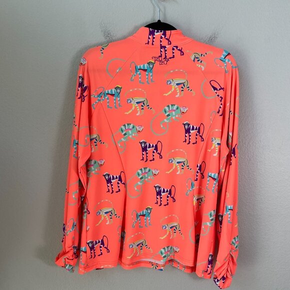 Tzu Tzu Womens Plus XXL Monkey Print Golf Top Pullover Stretch Athletic Shirt - Picture 9 of 12